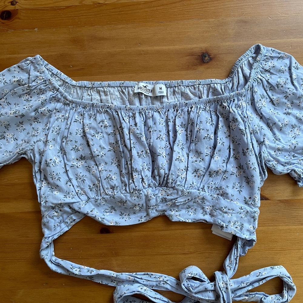 Hollister Light Blue Floral Blouse